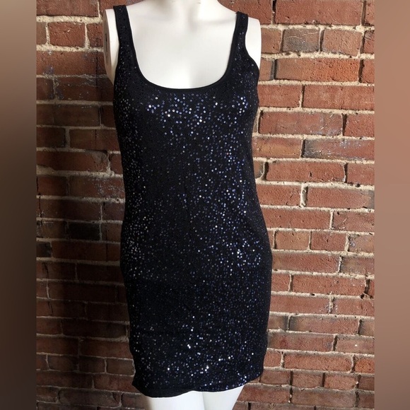 NWT,Express, Sexy Sheer Upper, Fun Shimmering Sequins, Noir, Lightweight, Size S - Picture 4 of 15